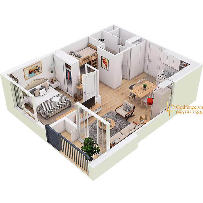 Kinh nghiệm thiết kế nội thất chung cư 45m2