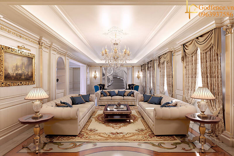 Phòng khách cần được thiết kế với một diện tích rộng rãi và được trang trí nội thất ấn tượng