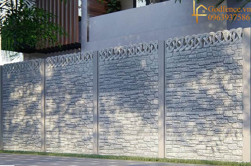 Mẫu tường rào bằng  bê tông tạo nên được sự tinh tế và điểm nhấn riêng cho chính ngôi nhà của bạn